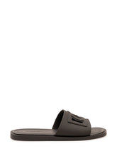 DOLCE & GABBANA - Rubber Slide Sandals with Shaped Band - Black - LIDIASHOPPING® - Official Website