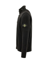STONE ISLAND - Cardigan con Collo Alto - Nero - LIDIASHOPPING® - Official Website