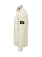 STONE ISLAND - Cardigan con Collo Alto - Bianco - LIDIASHOPPING® - Official Website
