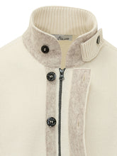 STONE ISLAND - Cardigan con Collo Alto - Bianco - LIDIASHOPPING® - Official Website
