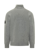 STONE ISLAND - Cardigan con Collo Alto Bottonato - Grigio - LIDIASHOPPING® - Official Website
