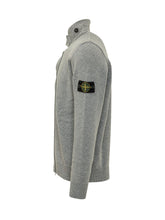 STONE ISLAND - Cardigan with Buttoned High Neck - Grey - LIDIASHOPPING® - Official Website