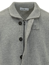STONE ISLAND - Cardigan con Collo Alto Bottonato - Grigio - LIDIASHOPPING® - Official Website