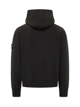 STONE ISLAND - Felpa con Cappuccio e Zip - Nero - LIDIASHOPPING® - Official Website