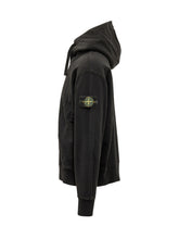 STONE ISLAND - Felpa con Cappuccio e Zip - Nero - LIDIASHOPPING® - Official Website