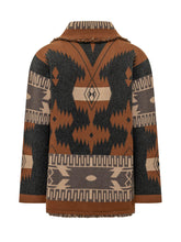 ALANUI - Cardigan Jacquard con Collo Sciallato - Marrone - LIDIASHOPPING® - Official Website