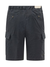 BRIGLIA - Bermuda Cargo con Tasche Applicate - Blu - LIDIASHOPPING® - Official Website
