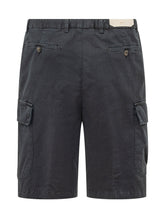 BRIGLIA - Bermuda Cargo con Tasche Applicate - Blu - LIDIASHOPPING® - Official Website