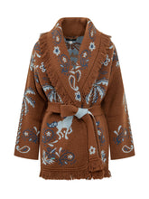 ALANUI - Cardigan Island Roots con Ricami e Frange - Marrone - LIDIASHOPPING® - Official Website