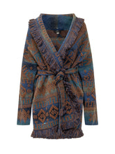 ALANUI - Cardigan Western Beat con Collo Sciallato - Blu - LIDIASHOPPING® - Official Website