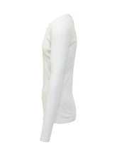 DOLCE & GABBANA - Ribbed Long Sleeve Henley - White - LIDIASHOPPING® - Official Website