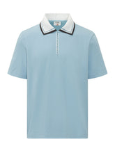 CASABLANCA - Polo Round con Zip - Blu - LIDIASHOPPING® - Official Website