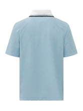 CASABLANCA - Polo Round con Zip - Blu - LIDIASHOPPING® - Official Website