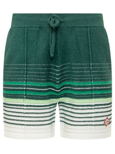 CASABLANCA - Shorts Boucle a Righe - Verde - LIDIASHOPPING® - Official Website