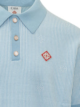 CASABLANCA - Polo a Righe Sottili - Blu - LIDIASHOPPING® - Official Website