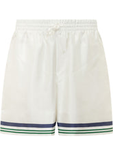 CASABLANCA - Shorts con Bordo a Righe - Bianco - LIDIASHOPPING® - Official Website
