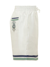 CASABLANCA - Shorts con Bordo a Righe - Bianco - LIDIASHOPPING® - Official Website