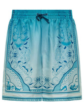 CASABLANCA - Shorts con Stampa Ornamentale - Blu - LIDIASHOPPING® - Official Website