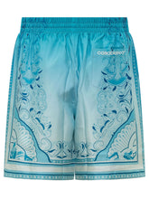 CASABLANCA - Shorts con Stampa Ornamentale - Blu - LIDIASHOPPING® - Official Website