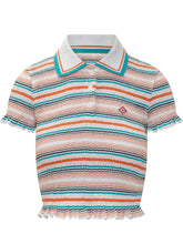 CASABLANCA - Polo Arricciata a Righe - Multicolore - LIDIASHOPPING® - Official Website