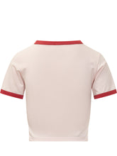 CASABLANCA - Cropped Baby T-shirt with Graphic Print - Pink - LIDIASHOPPING® - Official Website