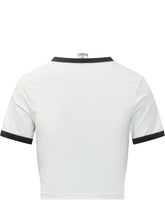 CASABLANCA - T-shirt Cropped Baby con Lettering - Bianco - LIDIASHOPPING® - Official Website