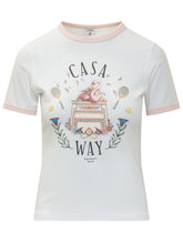 CASABLANCA - T-shirt Longline con Stampa Grafica - Bianco - LIDIASHOPPING® - Official Website