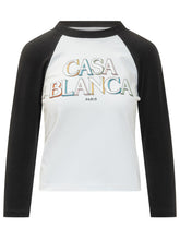 CASABLANCA - T-shirt Baseball con Lettering - Bianco - LIDIASHOPPING® - Official Website