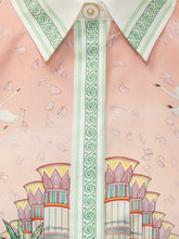 CASABLANCA - Camicia Cropped con Stampa Paesaggio - Rosa - LIDIASHOPPING® - Official Website