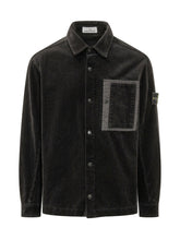 STONE ISLAND - Camicia in Velluto a Coste con Tasca - Nero - LIDIASHOPPING® - Official Website