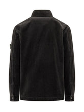 STONE ISLAND - Camicia in Velluto a Coste con Tasca - Nero - LIDIASHOPPING® - Official Website