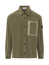 STONE ISLAND - Camicia in Velluto a Coste con Tasca - Verde - LIDIASHOPPING® - Official Website