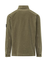 STONE ISLAND - Camicia in Velluto a Coste con Tasca - Verde - LIDIASHOPPING® - Official Website