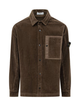 STONE ISLAND - Camicia in Velluto a Coste con Tasca - Verde - LIDIASHOPPING® - Official Website
