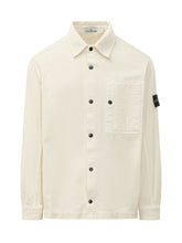 STONE ISLAND - Camicia in Velluto a Coste con Tasca - Bianco - LIDIASHOPPING® - Official Website