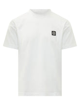STONE ISLAND - T-shirt con Patch Logo - Bianco - LIDIASHOPPING® - Official Website