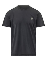 STONE ISLAND - T-shirt con Patch Logo - Blu - LIDIASHOPPING® - Official Website