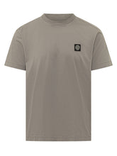 STONE ISLAND - T-shirt Girocollo con Patch - Grigio - LIDIASHOPPING® - Official Website