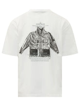 STONE ISLAND - T-shirt with Chest Print - White | Lidia Shopping ® | Official Website