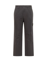 STONE ISLAND - Pantaloni Dritti con Patch - Grigio - LIDIASHOPPING® - Official Website