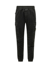 STONE ISLAND - Pantaloni Cargo con Tasche Applicate - Nero - LIDIASHOPPING® - Official Website