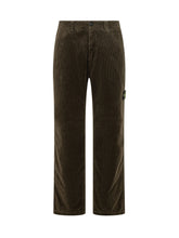STONE ISLAND - Pantaloni a Coste con Patch - Verde - LIDIASHOPPING® - Official Website