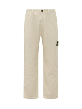 STONE ISLAND - Pantaloni a Coste con Patch - Bianco - LIDIASHOPPING® - Official Website