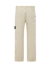 STONE ISLAND - Pantaloni a Coste con Patch - Bianco - LIDIASHOPPING® - Official Website