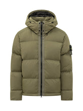 STONE ISLAND - Giacca Imbottita con Cappuccio - Verde - LIDIASHOPPING® - Official Website