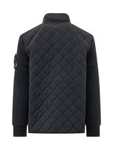 STONE ISLAND - Giacca Trapuntata con Maniche in Maglia - Blu - LIDIASHOPPING® - Official Website