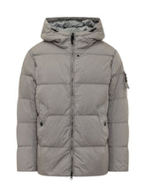 STONE ISLAND - Giacca Imbottita con Cappuccio - Grigio - LIDIASHOPPING® - Official Website