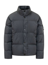 STONE ISLAND - Bomber Imbottito con Collo Alto - Blu - LIDIASHOPPING® - Official Website