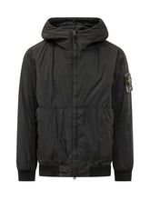 STONE ISLAND - Bomber con Cappuccio - Nero - LIDIASHOPPING® - Official Website