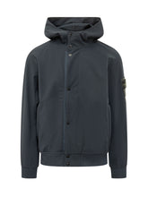 STONE ISLAND - Short Parka con Cappuccio - Blu - LIDIASHOPPING® - Official Website